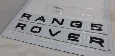 Gloss Black Car Emblem Badge Front Hood & Trunk ABS Replacement for Range Rover,