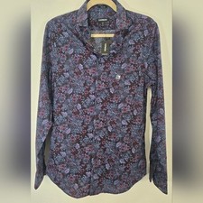  NEW Express Men's Floral Button-Down Shirt Extra Slim Preppy Academia, Small
