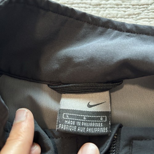 Nike Windbreaker Jacke Vintage 90er grau schwarz Gr. Large belüftet Golf - Bild 10 von 10