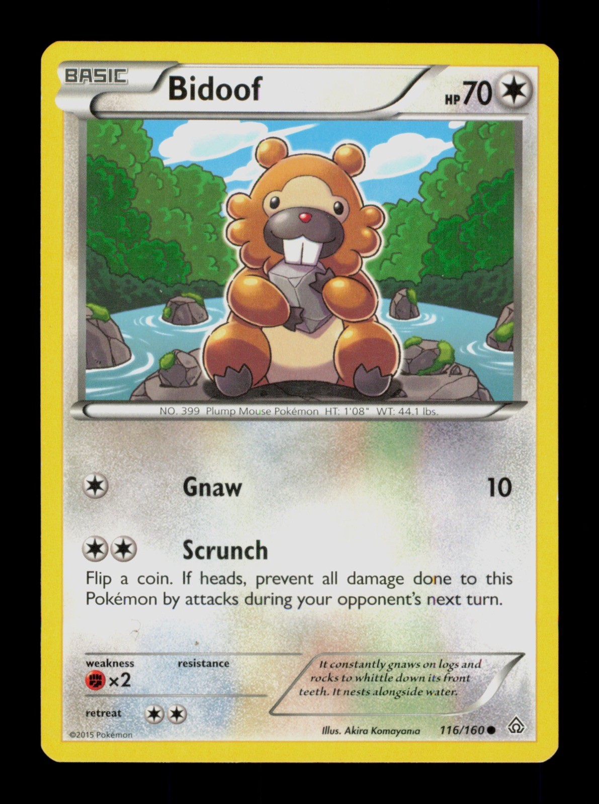 Bidoof 116/160 Pokemon Primal Clash Trading Card TCG