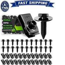 50PCS 1/4 U-Nut Clips Hex Head Bolts Automotive Body Fender Bumper Car Repair