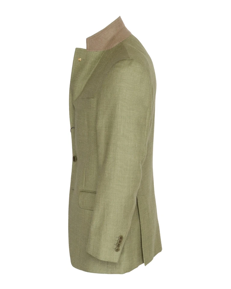 NWT ISAIA NAPOLI BLAZER coat jacket green wool silk linen luxury Italy 46 - Image 2 of 4