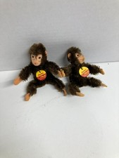 2 STEIFF JOCKO THE CHIMPANZEE 5311,03 11cm 4" ARMATURE PAPER TAG/ BUTTON IN FOOT