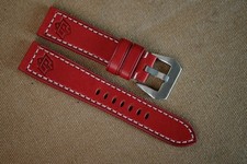 Handmade red PAM Officine Panerai strap size 24/22 or any size 27 26 22 