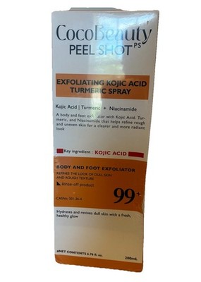 CocoBeauty Peel Shot PS Body & Foot Exfoliating Spray Kojic Turmeric 6.76oz