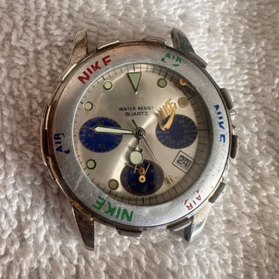 Nike Quartz Analog Chronograph Date Water-Resistant Silver/Blue Wristwatch