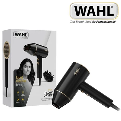 Wahl Ionic Flow 2100W Hair Dryer with 2 Speed and Heat Settings Black ZY169