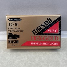 Maxell VHS-C TC-30 HGX-Gold Premium High Grade Video Tape - New Sealed