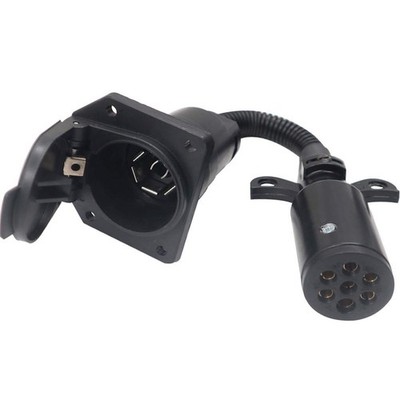CARROFIX 7 Pole to 7 Way RV Trailer Adapter Connector, OEM Standard 7 black 