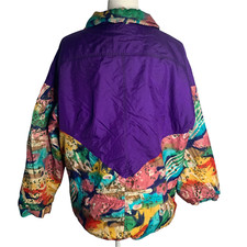 Vintage 80s Puffer Ski Jacket Womens L Purple Bright