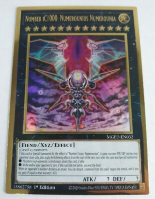 YuGiOh Number iC1000: Numerounius Numerounia MGED-EN032 1st Edition Gold  Rare | eBay