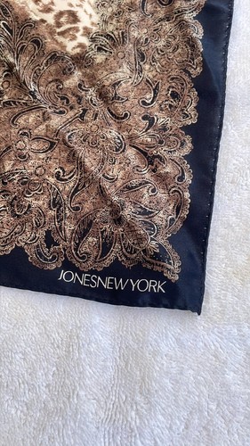 Jones New York scarf Bundle Brown Navy Square Oblong - Picture 3 of 8