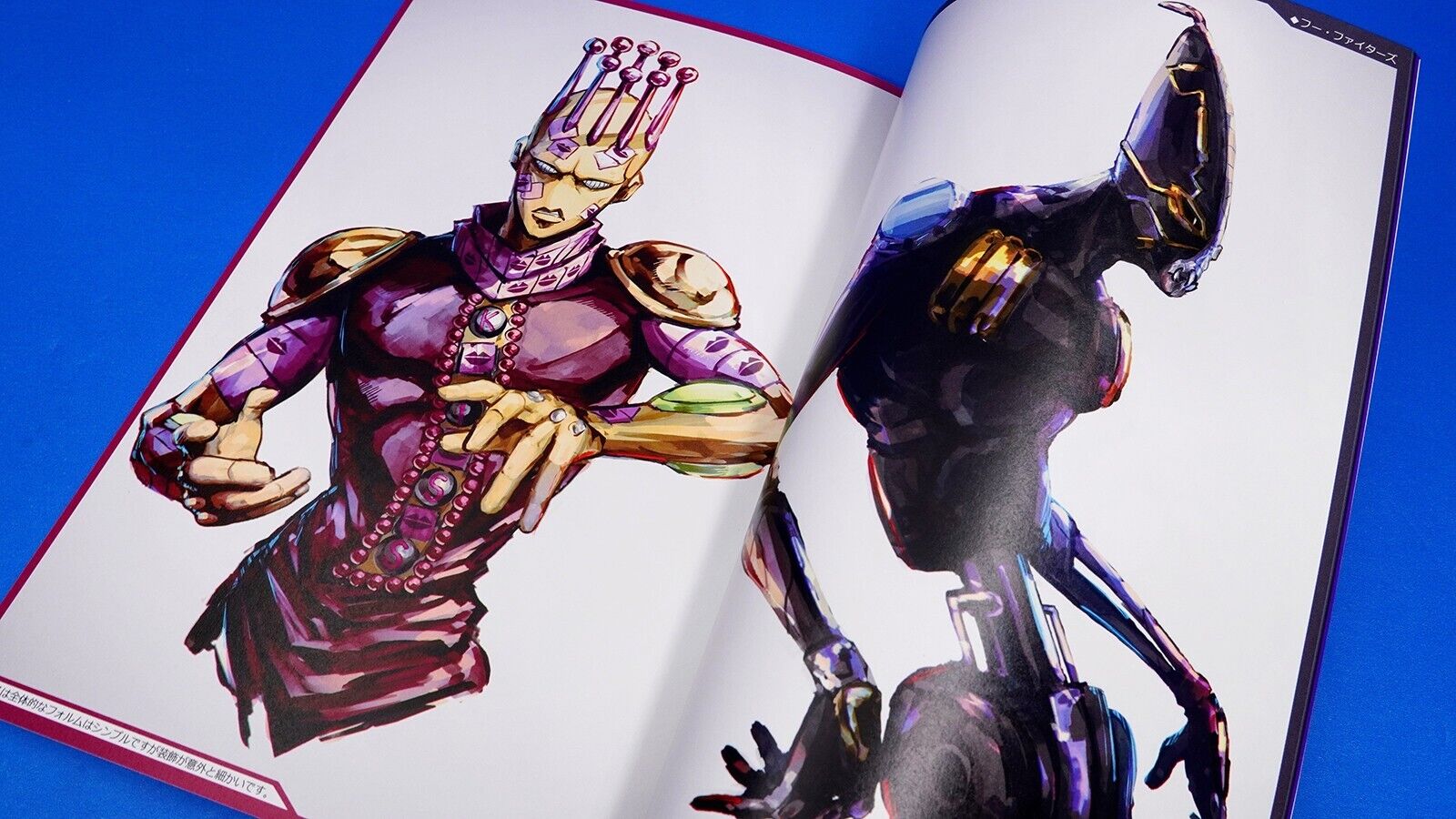 Jojo stand with a holographic textured armor, drawn in comic-book style