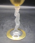 2 Metal & Glass Goblet Chalice Art Nouveau Style Cup Naked Lady Woman UV GLOW — photo 10