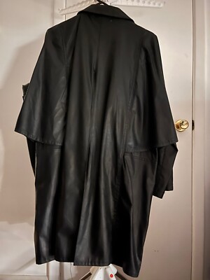 Borelli Vintage Full Length Leather Trench Coat Size Medium