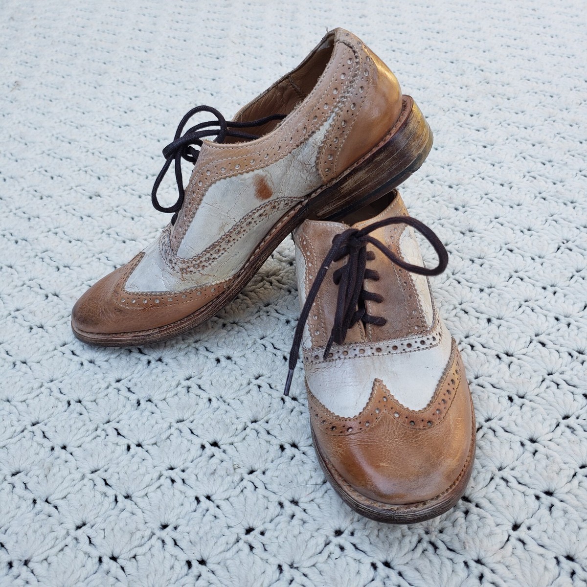 Bed Stu Cobbler Series Distressed Brown Leather Wingtip Oxfords Shoes Men\'s 10 Bed Stu Leather Wing Tip Derby Oxford Shoe | Mercari main image 3