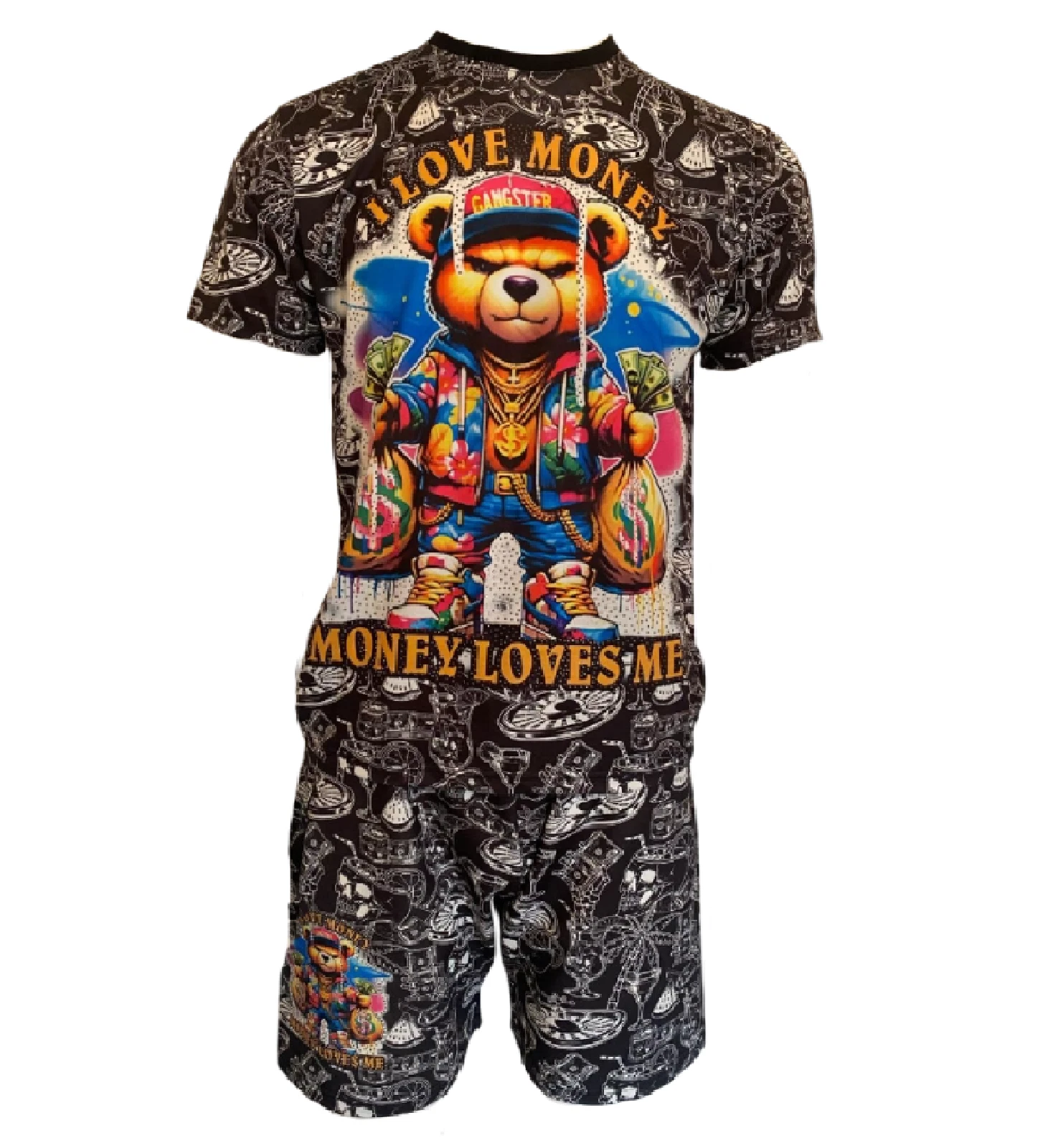 I Love Money Money Loves Me Co-ord Set | Bear Shirt & Shorts | Streetwear Casual
Opens in a new wind