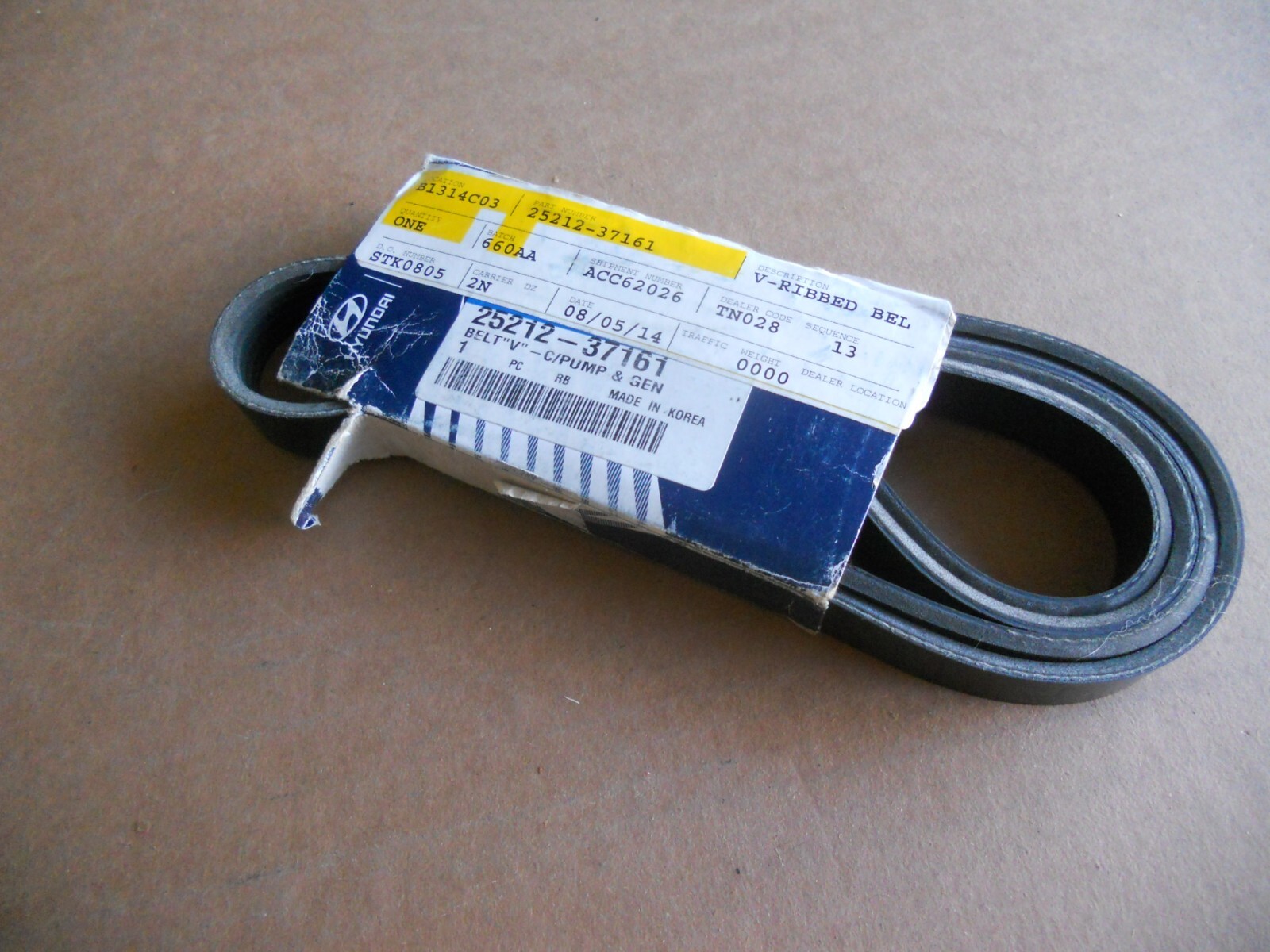 NEW Genuine Hyundai Serpentine Belt 1999-04 Santa Fe Sonata Tiburon W/O ...