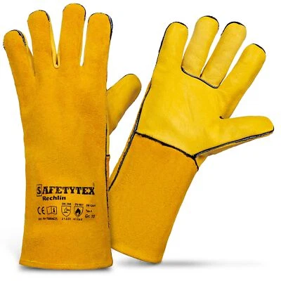 SAFETYTEX Schweißerhandschuhe RECHLIN Arbeitshandschuhe Lederhandschuhe Mig Mag Größe 10