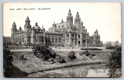 The Art Gallery Glasgow Scotland Postcard Kelvingrove Art Gallery & Museum River