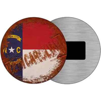 N. Carolina Rusty Stamped 3.5'' Magnet Plaque Fridge Refrigerator Kitchen Home