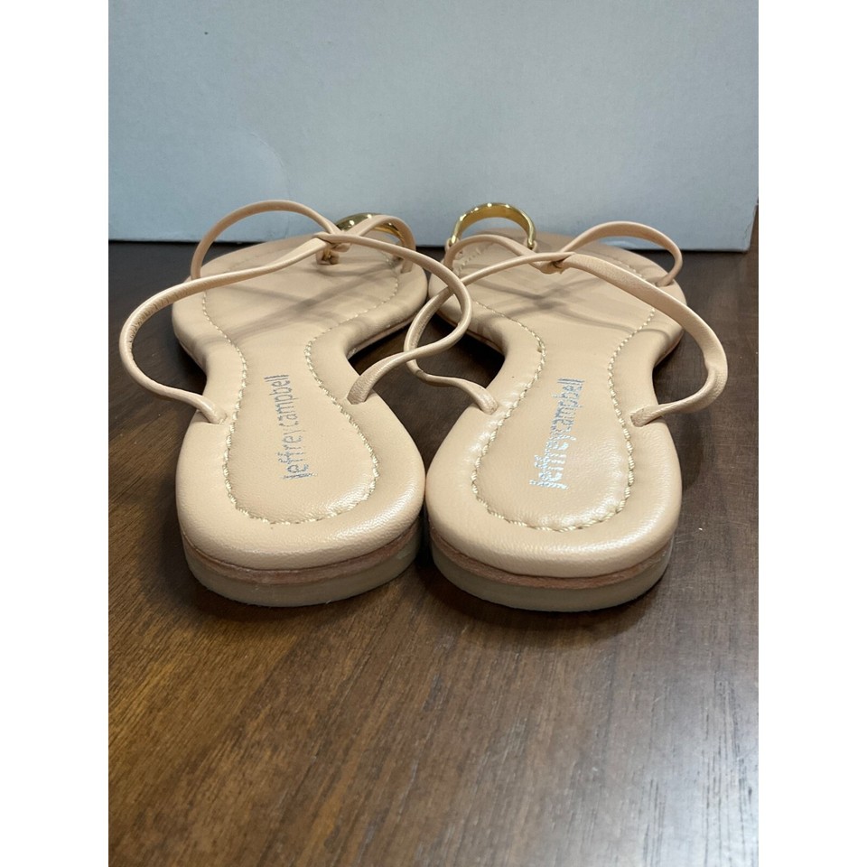 Jeffrey Campbell Pacifico Sandals in Beige Gold 8 Womens Slides eBay