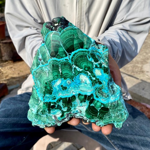 1.82LB Natural silica Chrysocolla malachite quartz crystal flake mineral specime - 第 11/14 張圖片