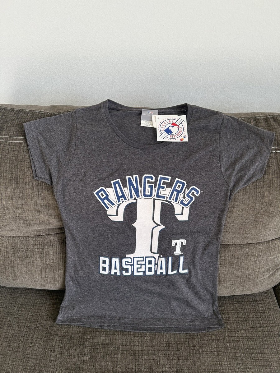 Majestic Texas Rangers MLB Baseball Gray T-Shirt Women’s Sz: Small