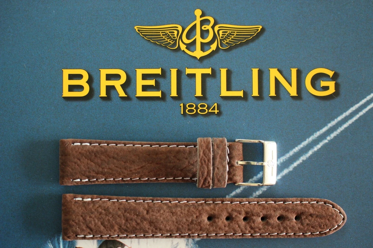 Preços baixos em Breitling Couro Pulseiras de Relógio 18 mm de