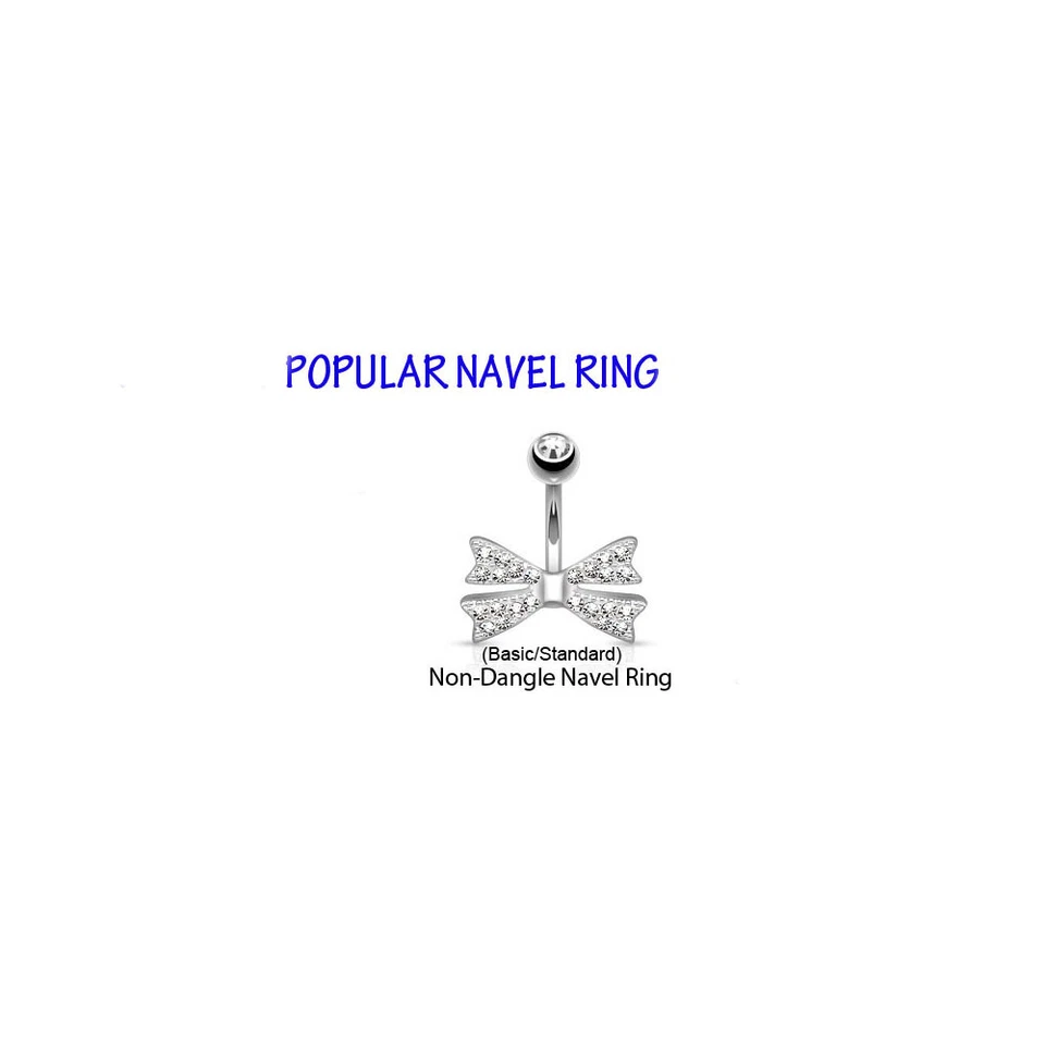 14 GA 3/8" Blue Purple Gold IP Hibiscus CZ Flower Belly Button Navel Ring B629 - Image 4 of 4