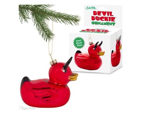 Teufel Ente Ornament Mundgeblasen Glas Weihnachtsbaum Ornament Urlaub Dekoration - Bild 1 von 1
