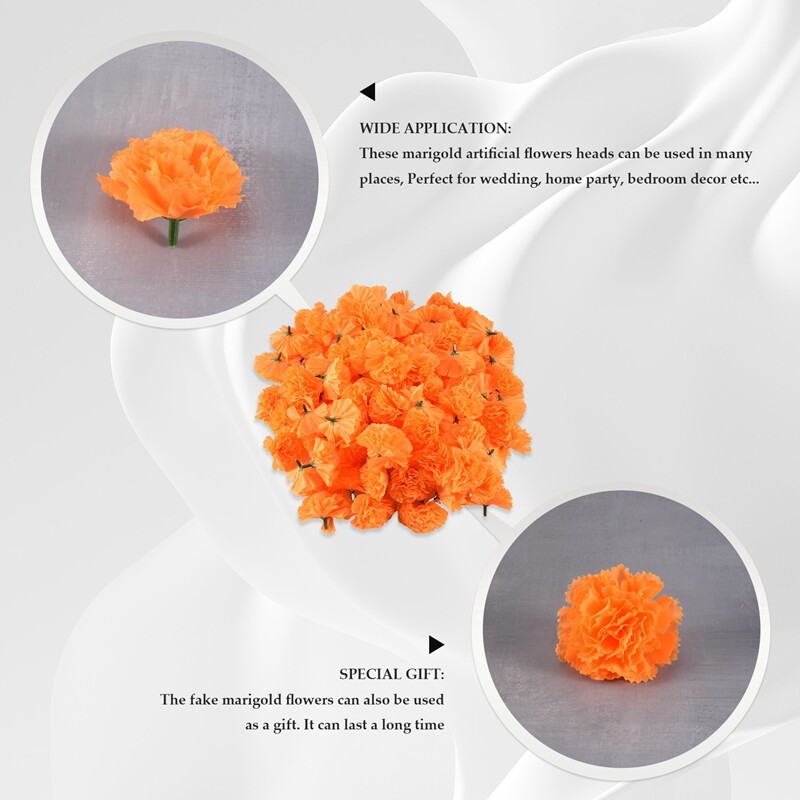 Marigold Flower Heads Bulk, 100Pcs Heads for Garlands1659 eBay