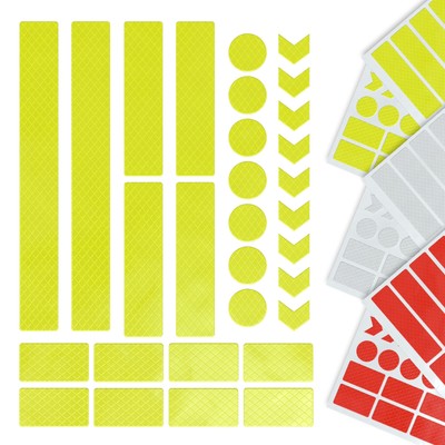 42x Leuchtaufkleber Reflektoren Fahrrad Aufkleber Kleidung selbstklebend Sticker