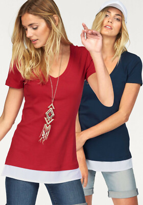 Flashlights V-Shirt (2er-Pack), rot/marine. Gr. 32/34. NEU!!! SALE%%%
