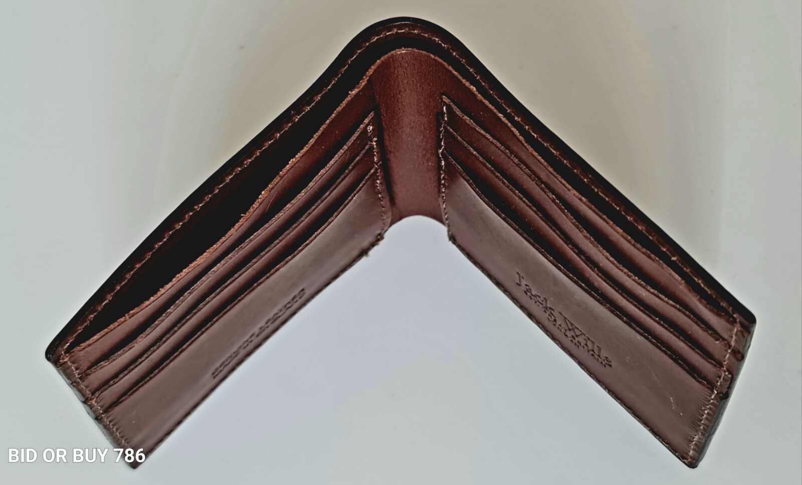 JACK WILLS Men`s Brown Leather Wallet Genuine Real Leather One Size