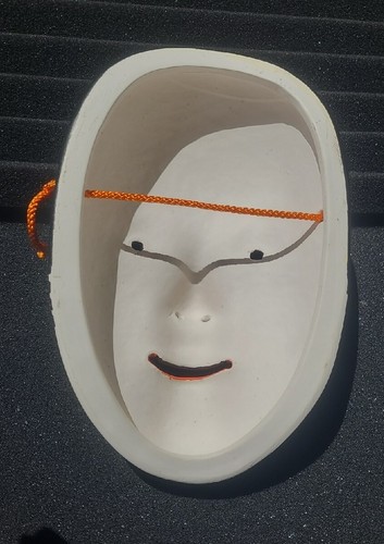 Noh Maske japanisches Porzellan Wakaonna Nohmen weiblich Kyogen Okame. Schön (7*5) - Bild 7 von 8