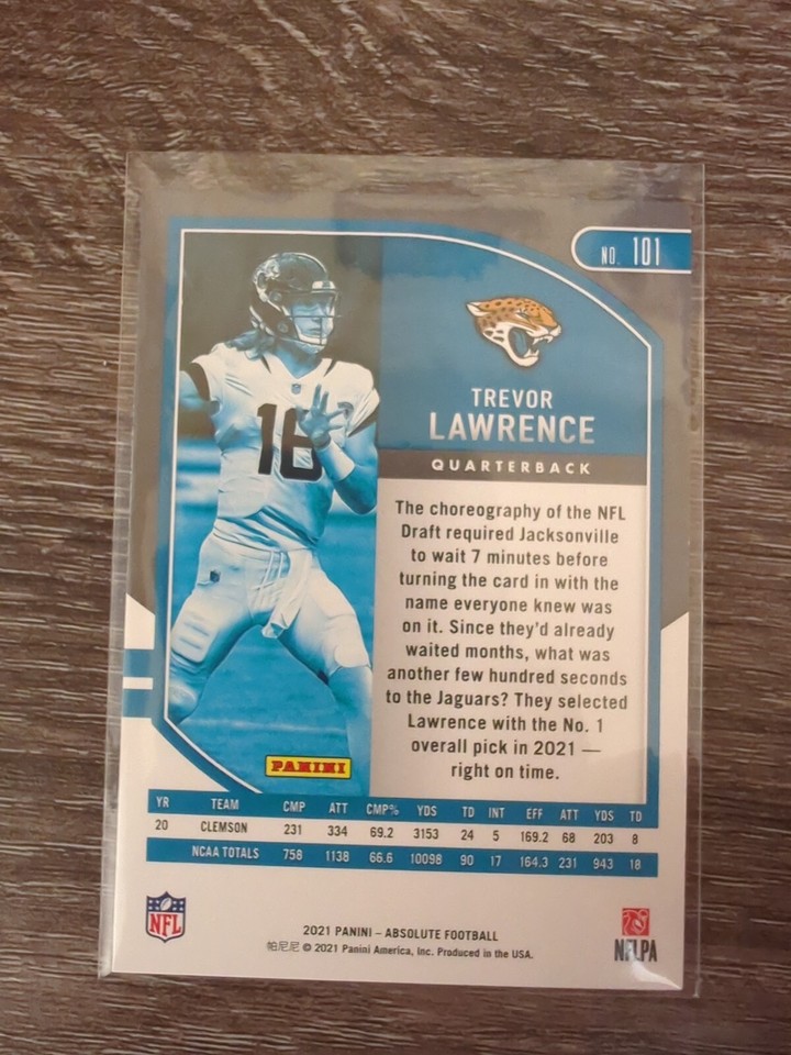 Carte Patch Panini Absolute Draft Diamonds 2024 Trevor Lawrence Jaguars #DDJ-TLE – Collection NFL