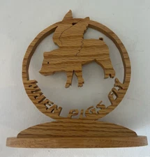 Wood Art Sculpture When Pigs Fly Laser Scroll Cut Silhouette Kitschy Gag Gift