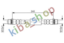 RIGHT OR LEFT BRAKE PIPE/HOSE FLEXIBLE REAR L/R LENGTH 240MM M10X1/M10X1 FITS