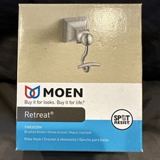 Moen DN8303BN RETREAT Robe Hook Bathroom Hardware Towel Hook Fixture Chrome NIB