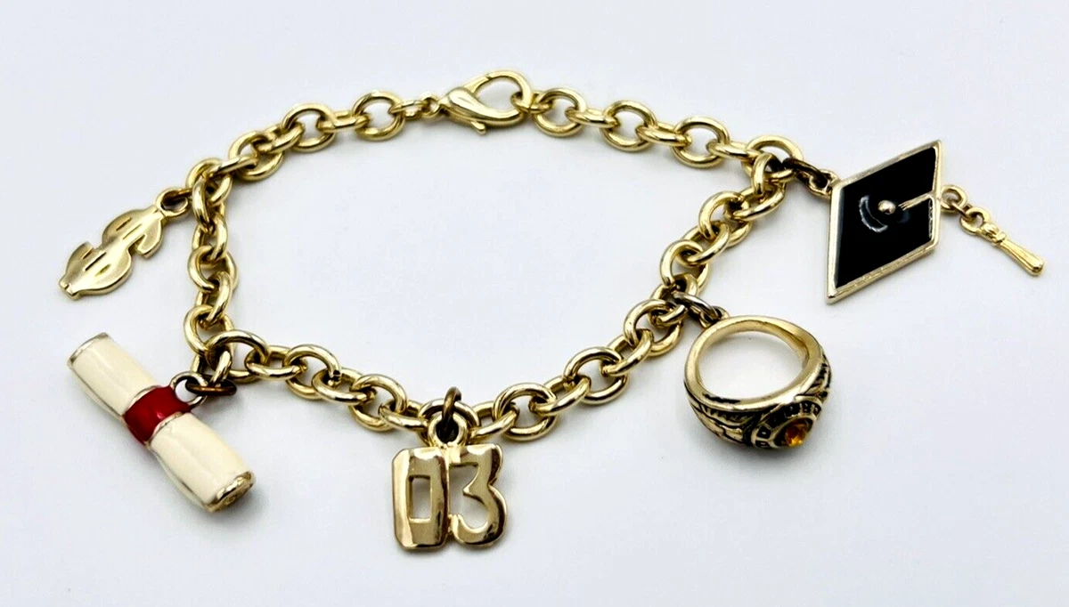 Gold graduation shop bracelet