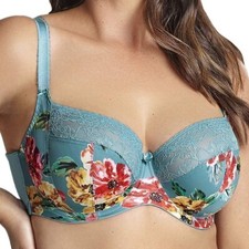 NWT Sculptresse by Panache Chi Chi 7695 Underwire Bra - Turquoise Floral