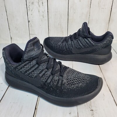 Nike Lunar Epic Flyknit 2 Low Running Shoes WMNS Sz 8 Black Gray 863780-004 EUC