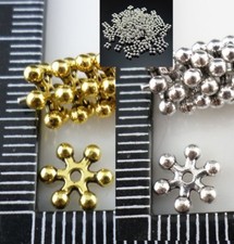 Snowflake Spacer Bead Fancy End Caps Tibetan Silver Gold 4MM or 8mm - CLEARANCE!