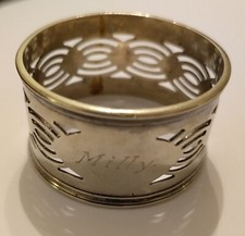 Silver Plated EPNS Napkin Ring Engraved "Milly"