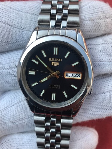 Vintage Seiko 5 Automatic 21 Jewels 7s26-00X0 Day/Date Japan Men's Watch - 第 2/17 張圖片