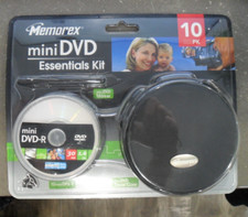 Memorex Mini DVD essentials kit NEW 10 Pack DVD-R  Travel Case Factory Sealed