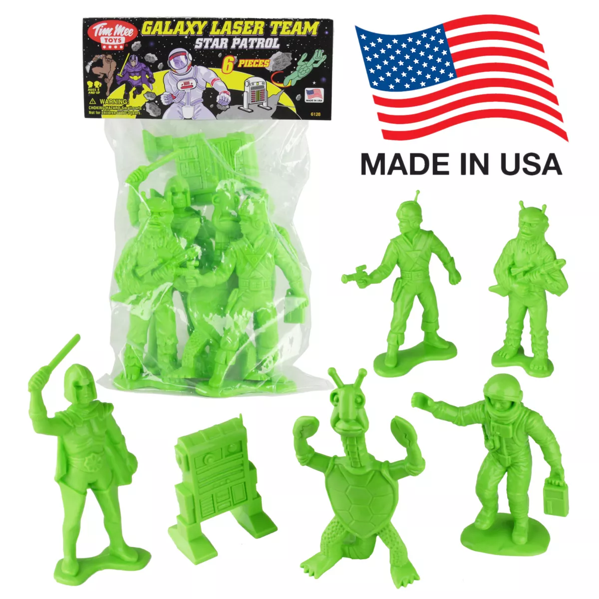 TimMee Processed Plastic Big GALAXY LASER TEAM Tim Mee STAR PATROL Space Figures