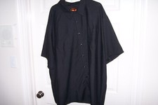 Red Kap Work Shirt Black 2 Pocket Men's Industrial Uniform Short Sleeve 6XL NEW