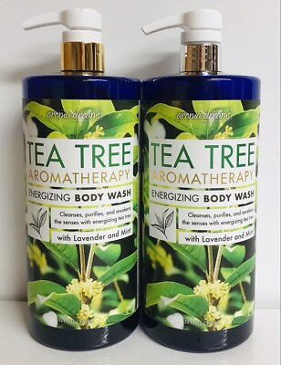 2 Bottles Tea Tree Energizing Body Wash with Lavender & Mint 32 fl oz  Each